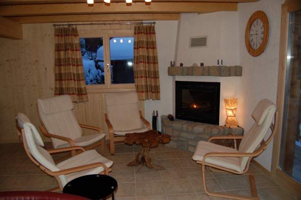 Living room with log fire